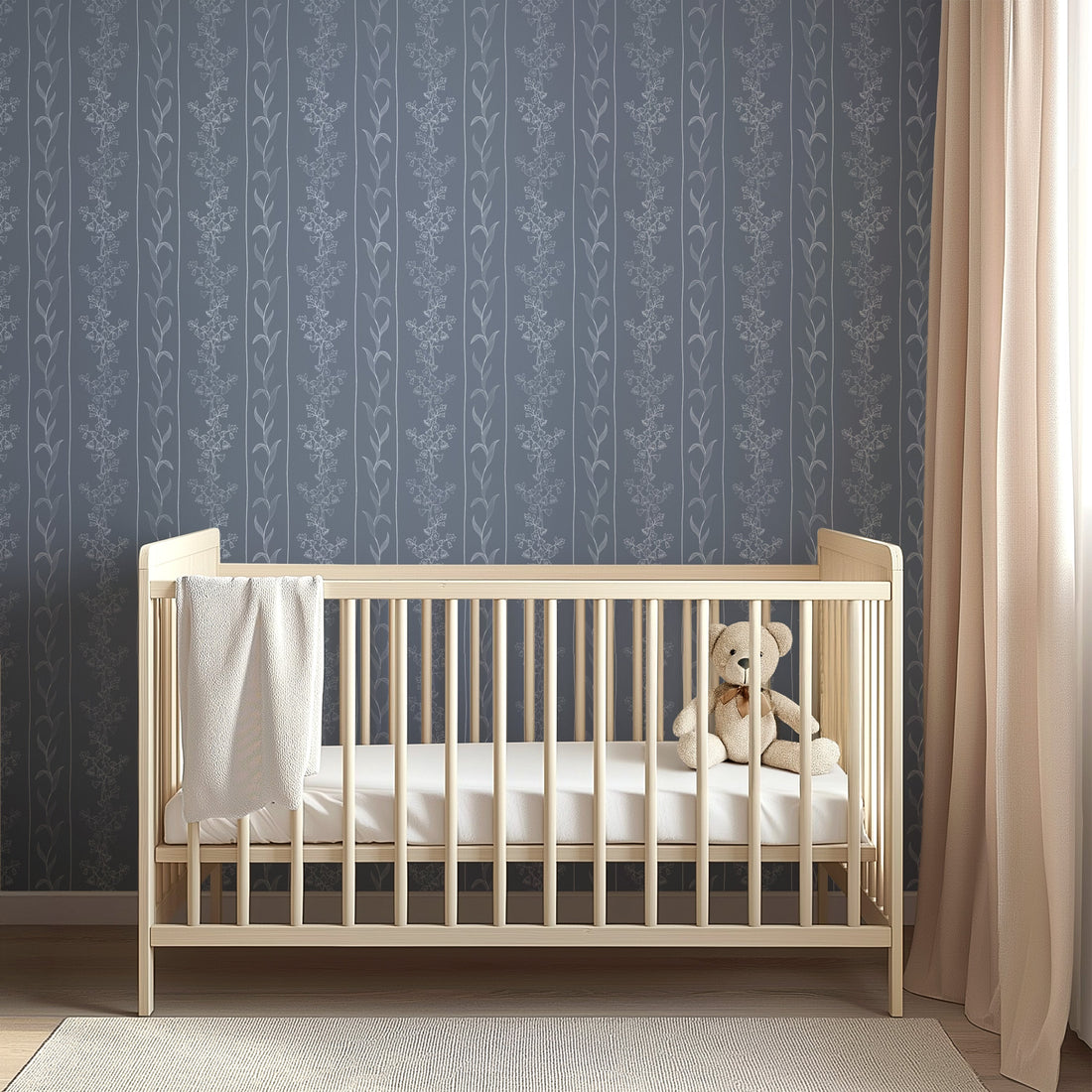 Ada Wallpaper by Astrid Blanchard with detailed print, showcased in a modern home interior