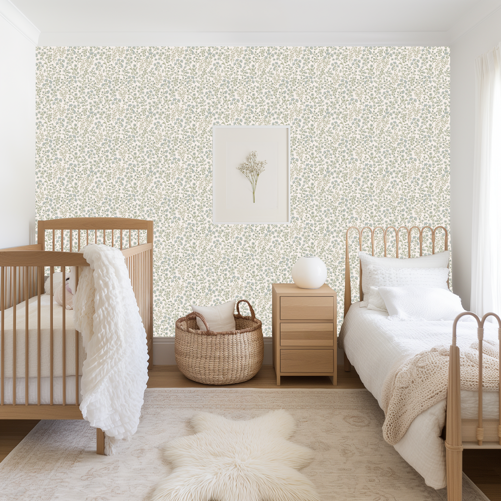 Penelope Floral Removable Wallpaper, Pink, White, and Cream
