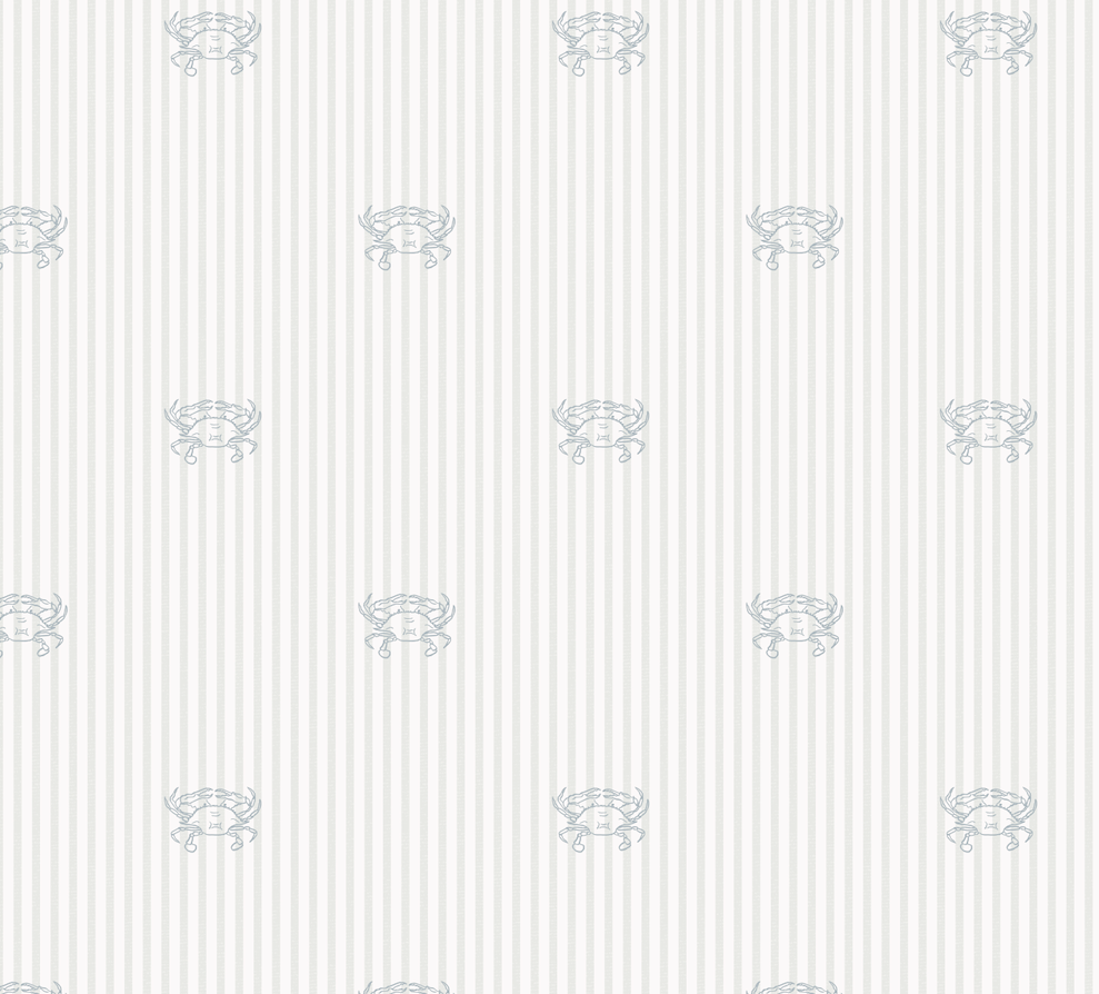 Claude Coastal Wallpaper - Preppy Blue & Sage Green Design