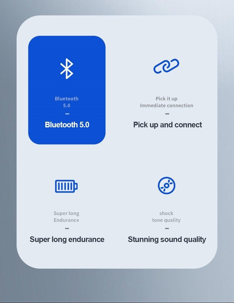 Bluetooth 5.0 Wireless Earbuds with LED Charging Case, 9D Stereo