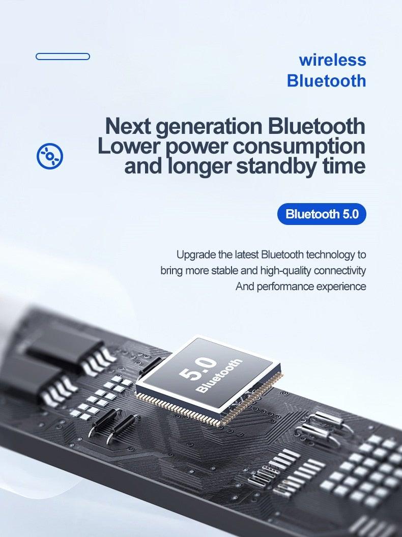 Bluetooth 5.0 Wireless Earbuds with LED Charging Case, 9D Stereo