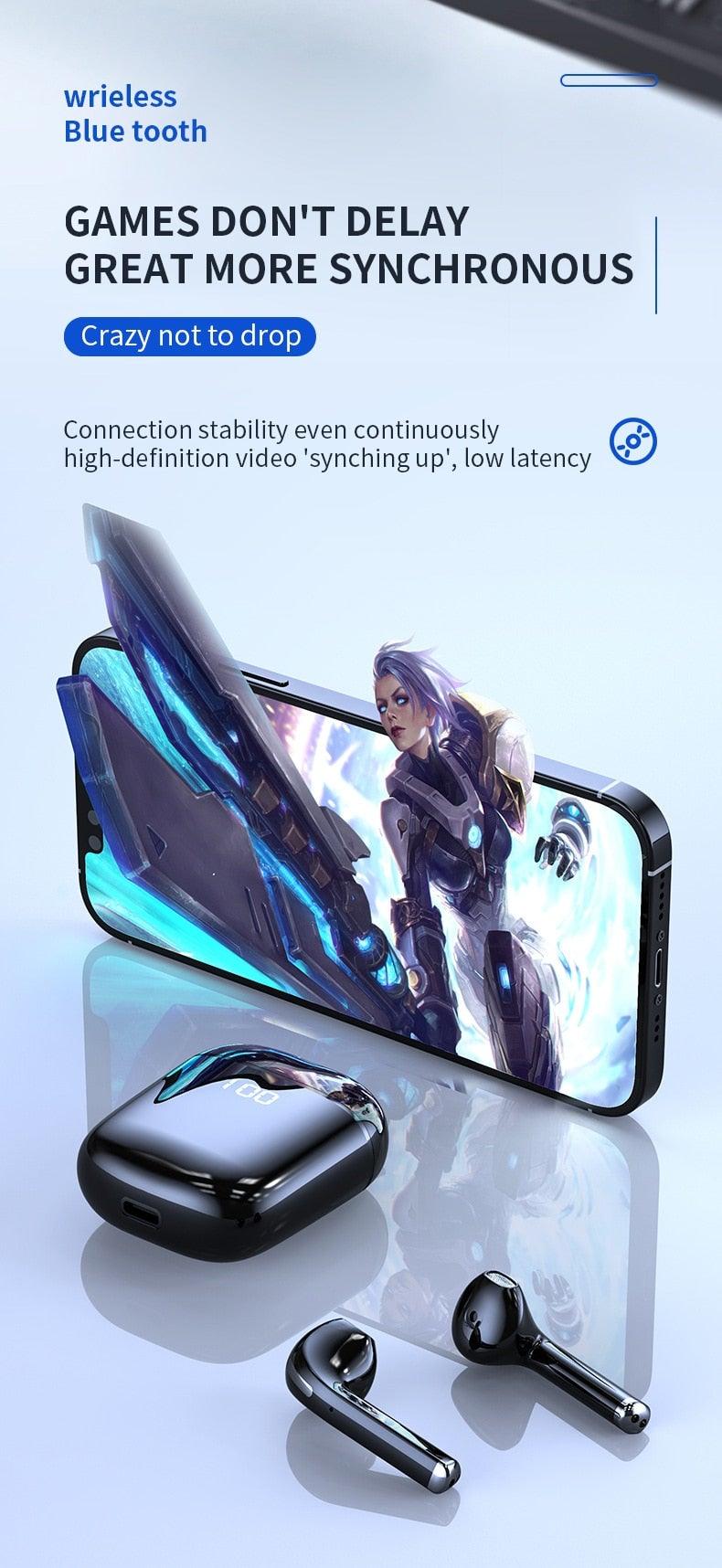 Bluetooth 5.0 Wireless Earbuds with LED Charging Case, 9D Stereo