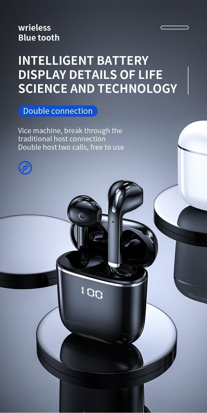 Bluetooth 5.0 Wireless Earbuds with LED Charging Case, 9D Stereo