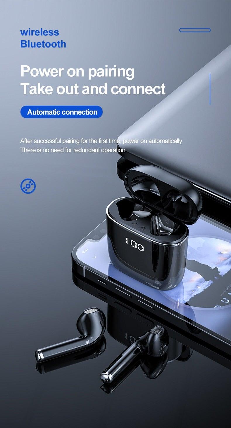 Bluetooth 5.0 Wireless Earbuds with LED Charging Case, 9D Stereo