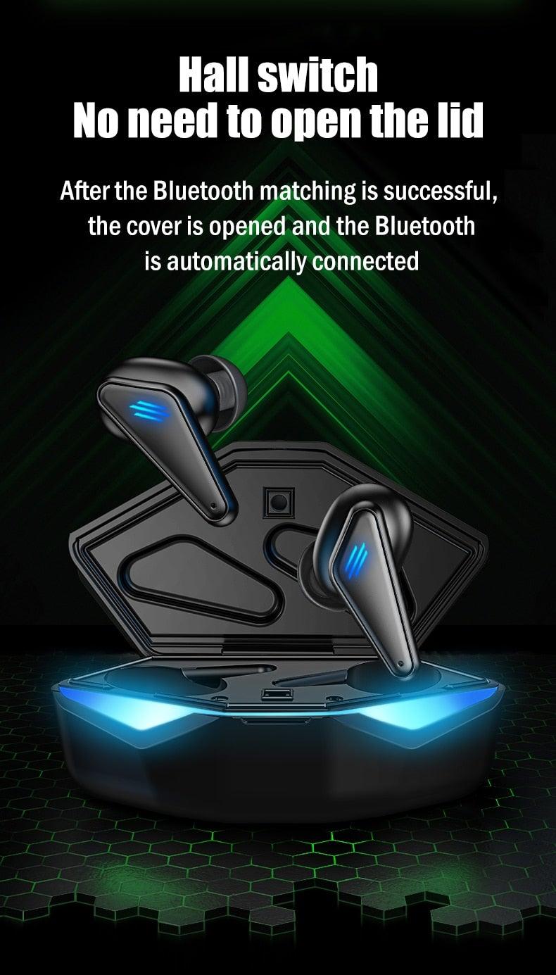 Black Bluetooth 5.0 Wireless Sports Earbuds with Mic