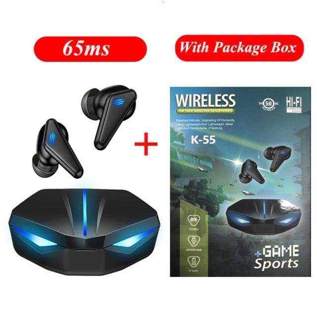 Black Bluetooth 5.0 Wireless Sports Earbuds with Mic