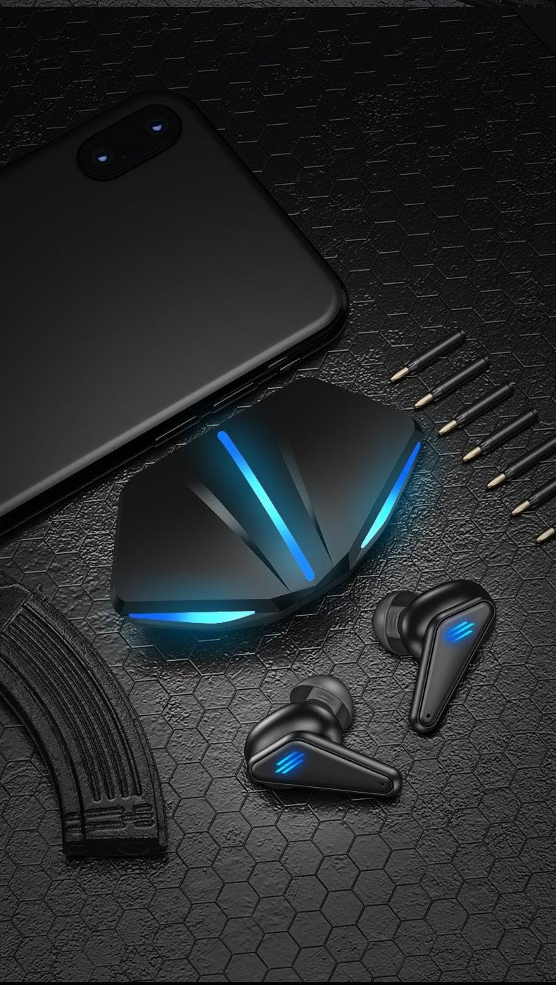 Black Bluetooth 5.0 Wireless Sports Earbuds with Mic