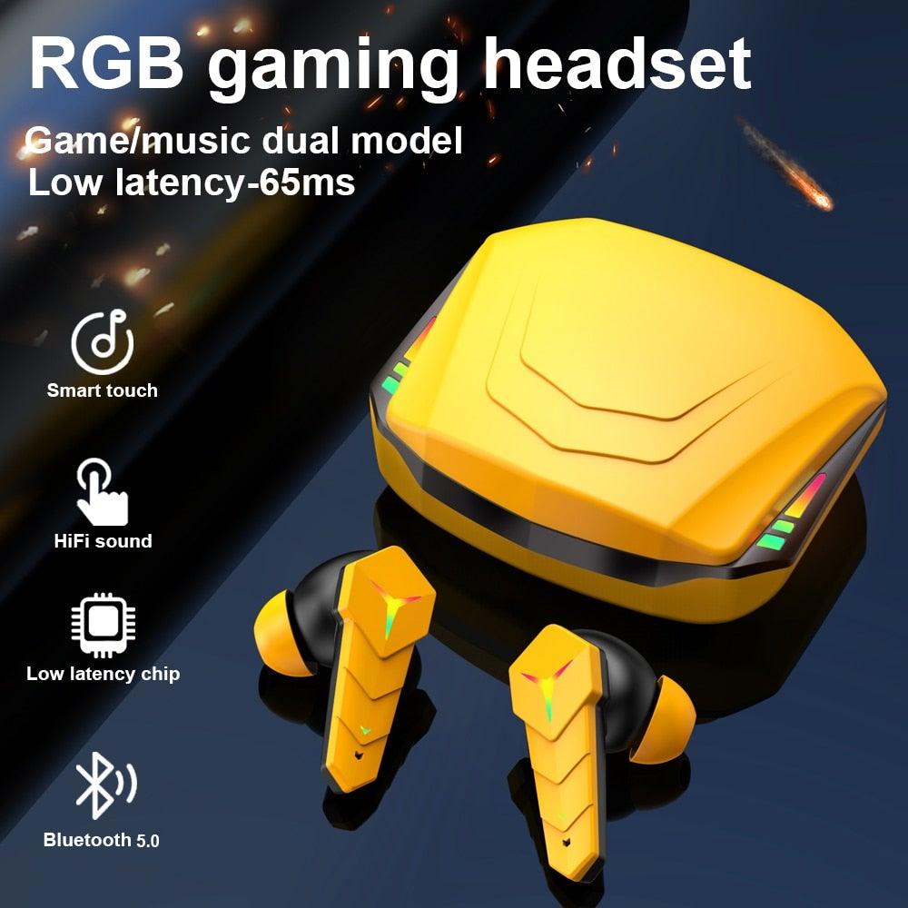 Wireless RGB Gaming Earbuds with Low Latency Bluetooth 5.0