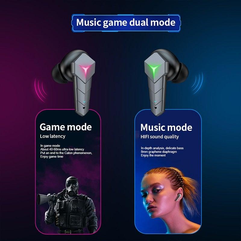 Wireless RGB Gaming Earbuds with Low Latency Bluetooth 5.0