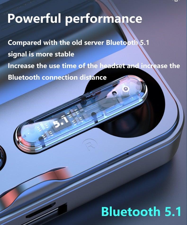 Bluetooth 5.1 Wireless Sports Earphones with Microphone & Bass