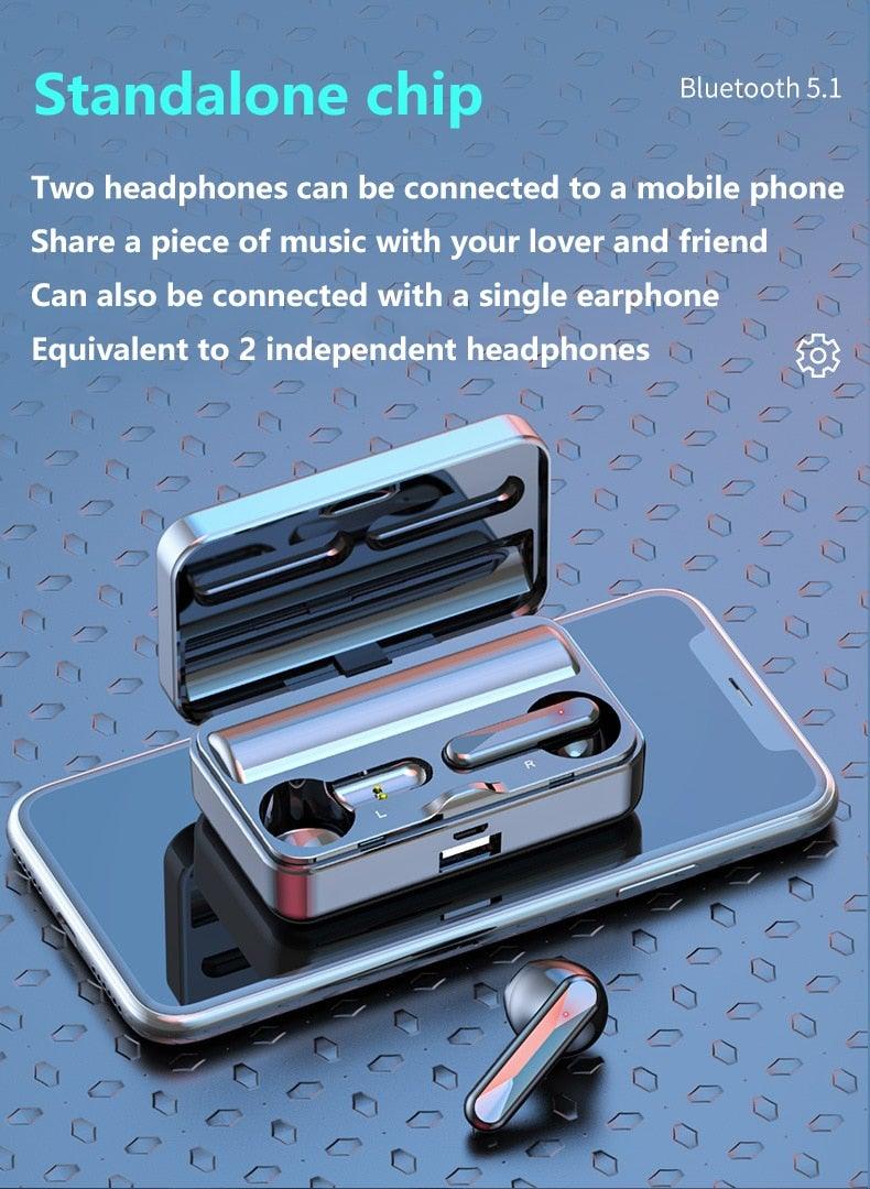 Bluetooth 5.1 Wireless Sports Earphones with Microphone & Bass