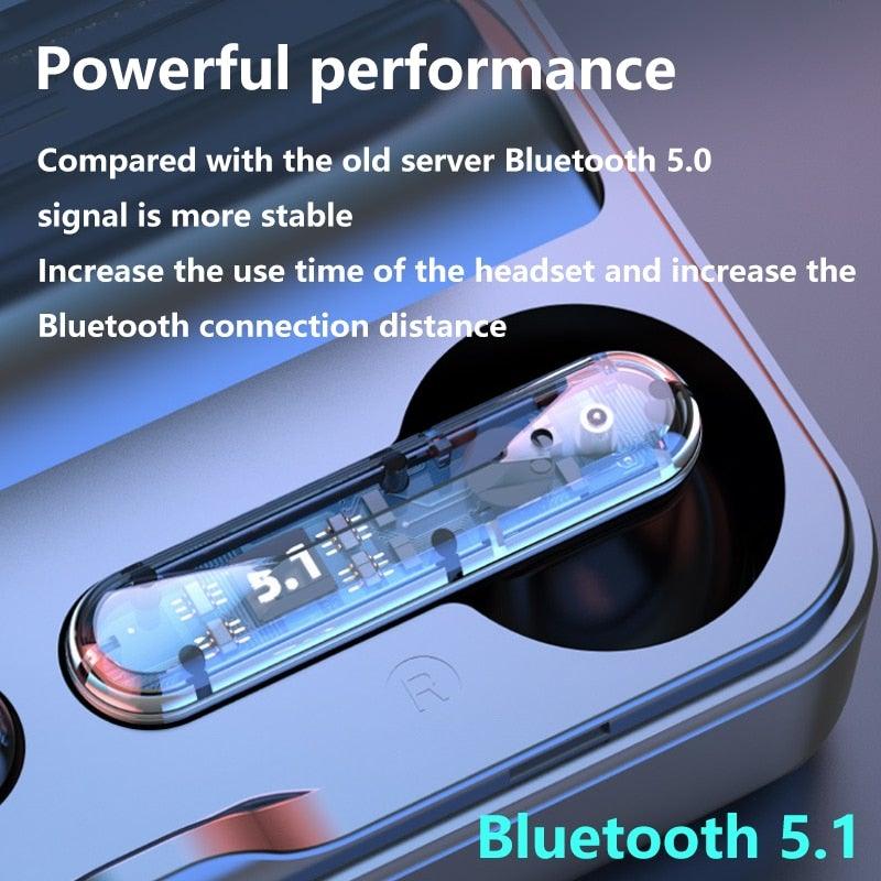 Bluetooth 5.1 Wireless Sports Earphones with Microphone & Bass