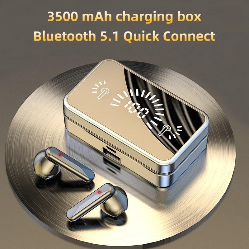 Bluetooth 5.1 Wireless Sports Earphones with detachable boom mic and portable charging case