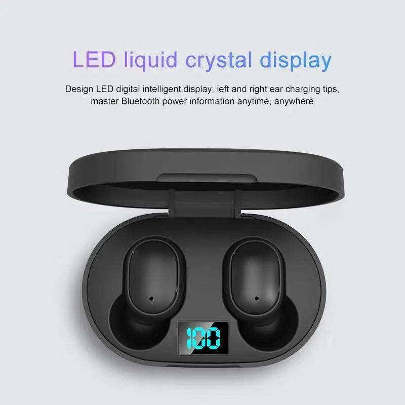 Wireless Bluetooth 5.0 Earbuds with LED Display, Multiple Colors