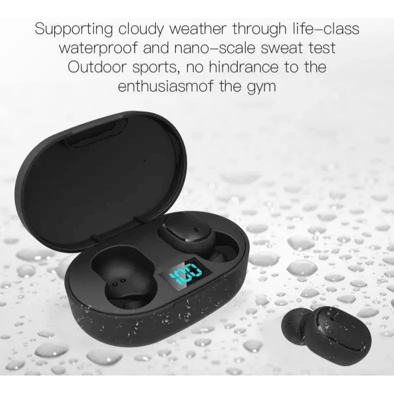 Wireless Bluetooth 5.0 Earbuds with LED Display, Multiple Colors