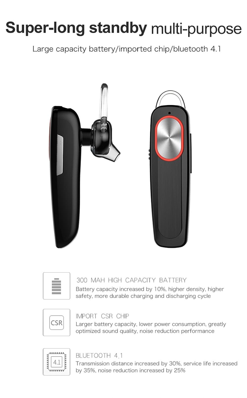 Noise Cancelling Wireless Sport Bluetooth Earpiece with Mic