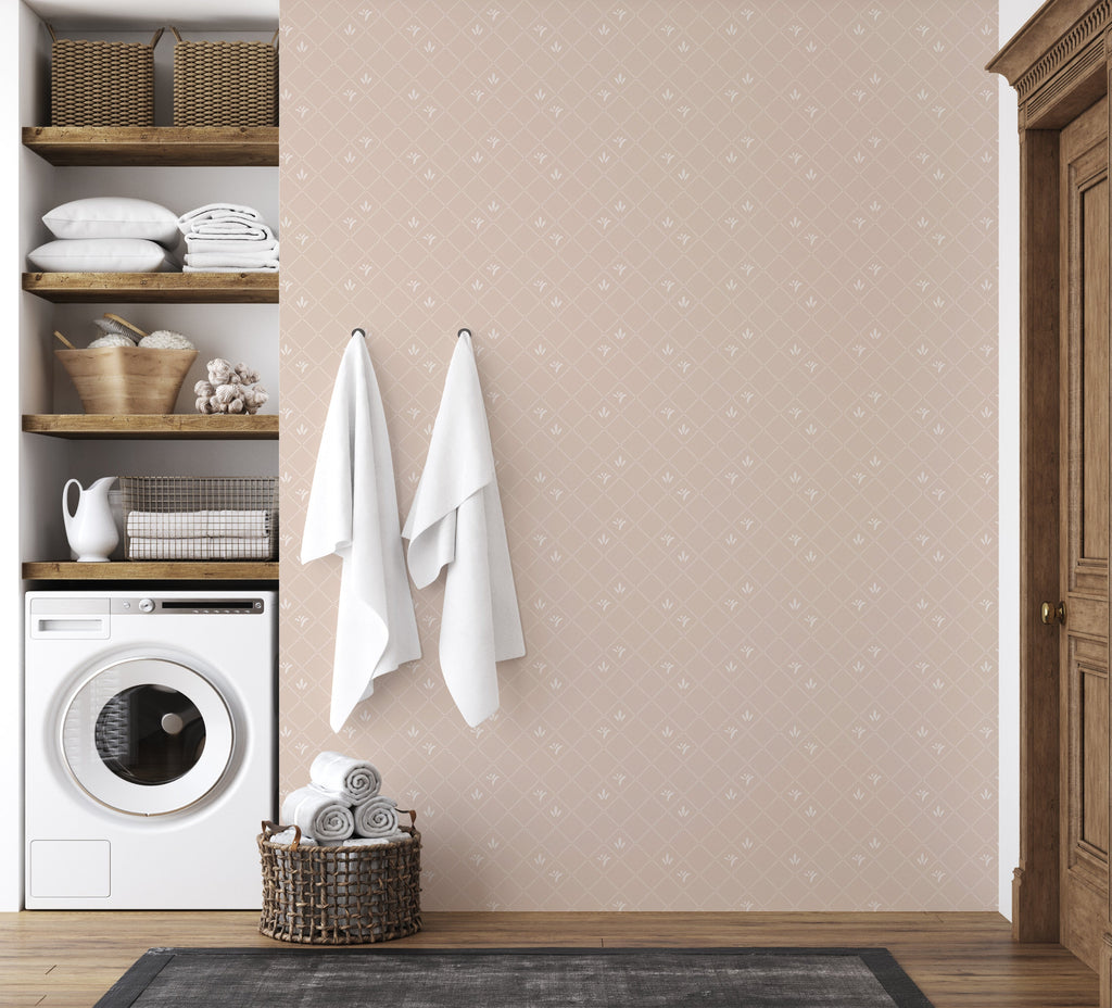 Georgie Geometric Removable Wallpaper in Sage Green and Cream