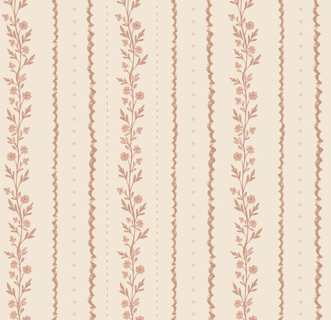 Tova Floral Removable Wallpaper in Cream, Terracotta & Green