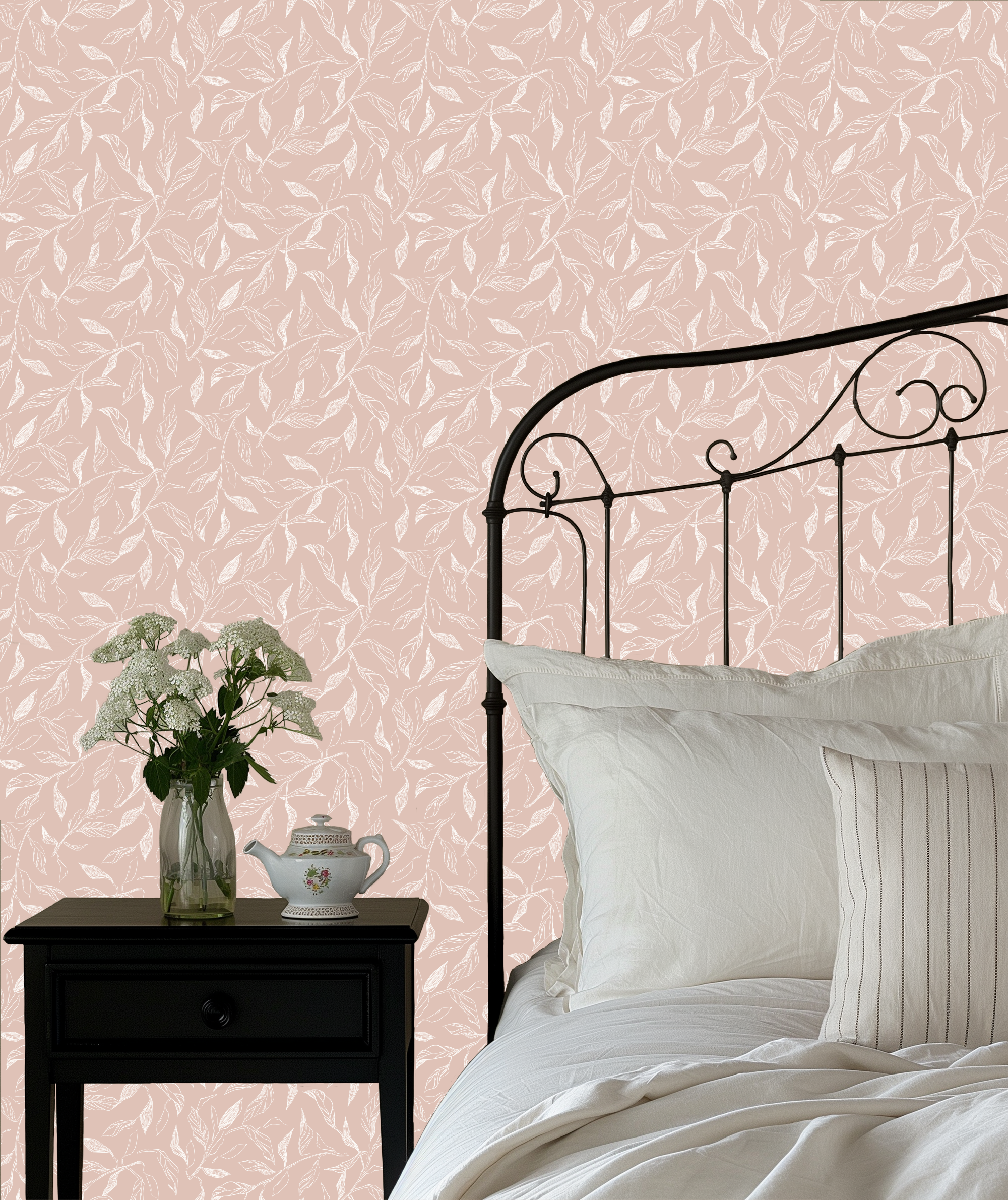 Swift Patterned Wallpaper in Green, Blue and Taupe