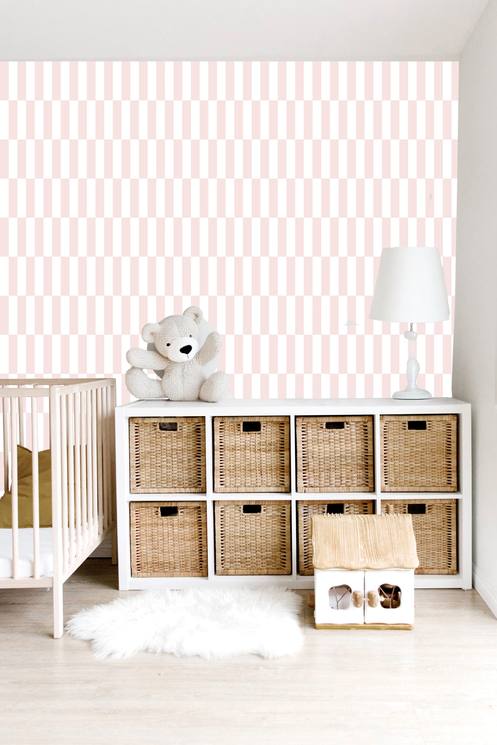 Robby Geometric Wallpaper: Modern Minimalist Pink Gray and Beige
