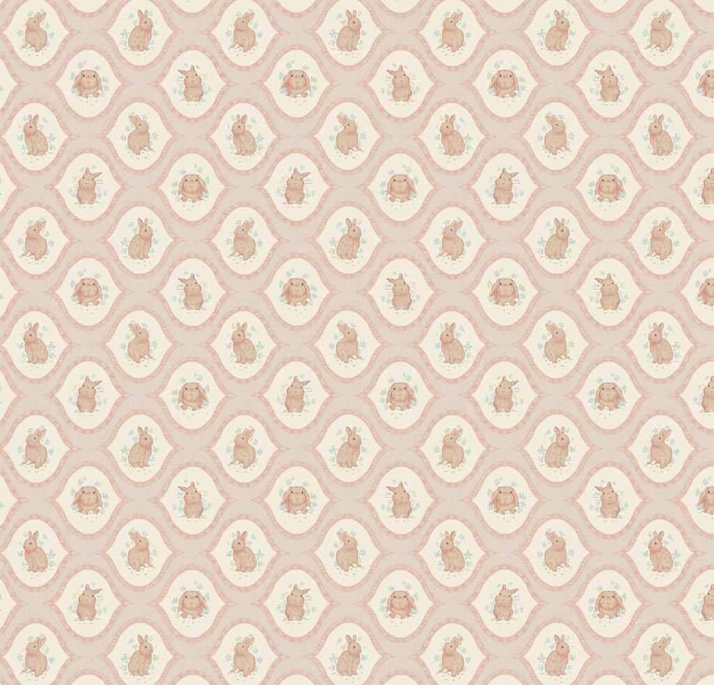Poppie Whimsical Removable Wallpaper in Pink, Cream, and Brown