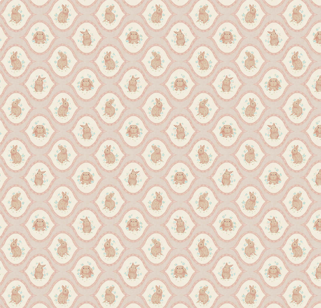 Poppie Whimsical Removable Wallpaper in Pink, Cream, and Brown