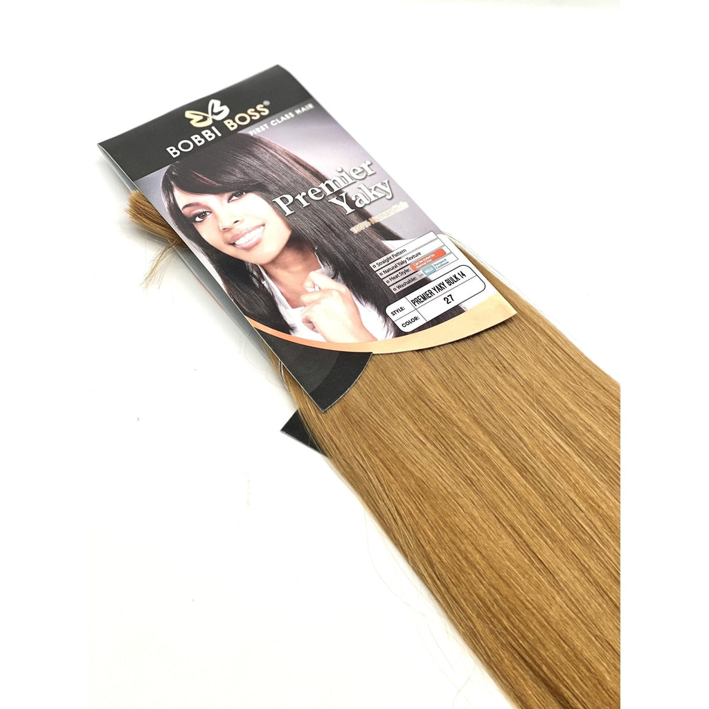 Bobbi Boss 16-inch Premier Yaky human hair extensions in original packaging