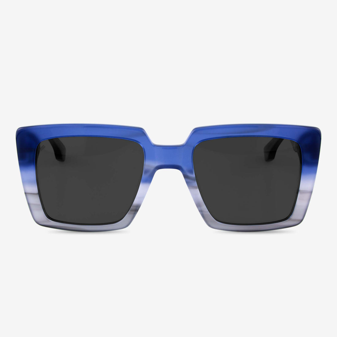 Boca Oversized Square Acetate Sunglasses with Wood Detail