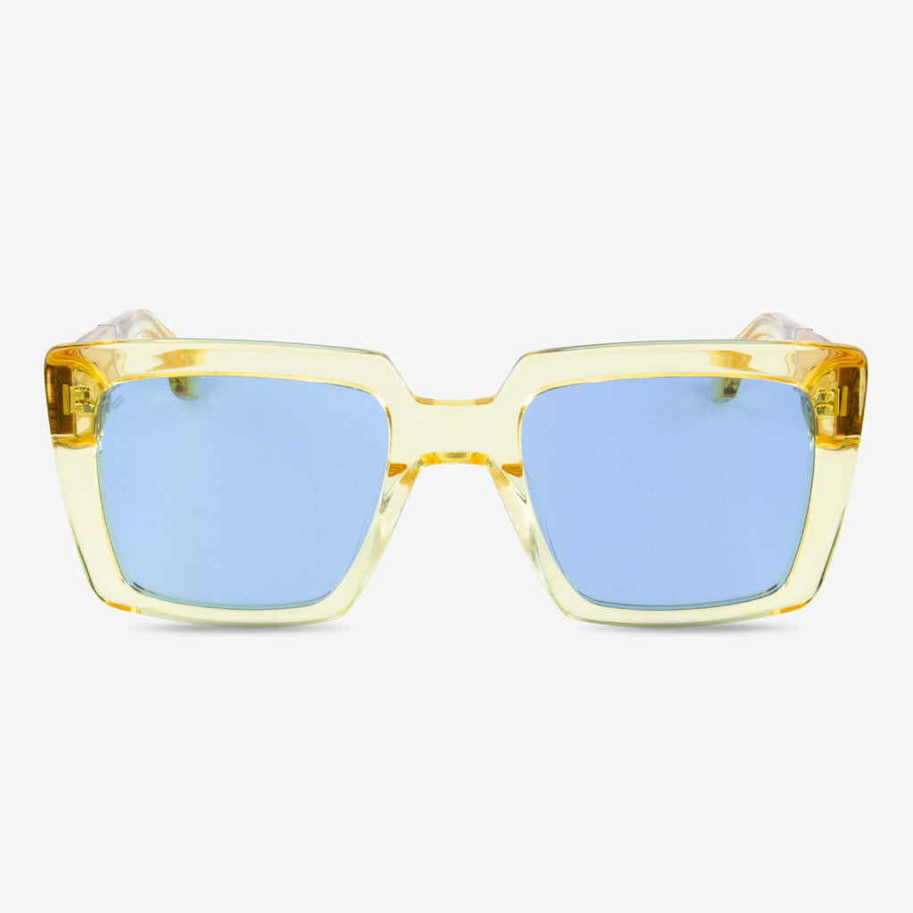 Boca oversized square acetate and wood sunglasses