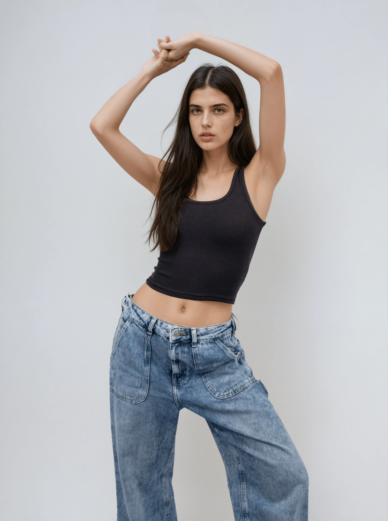 White Ribbed Scoop Neck Tank Top - Image 10