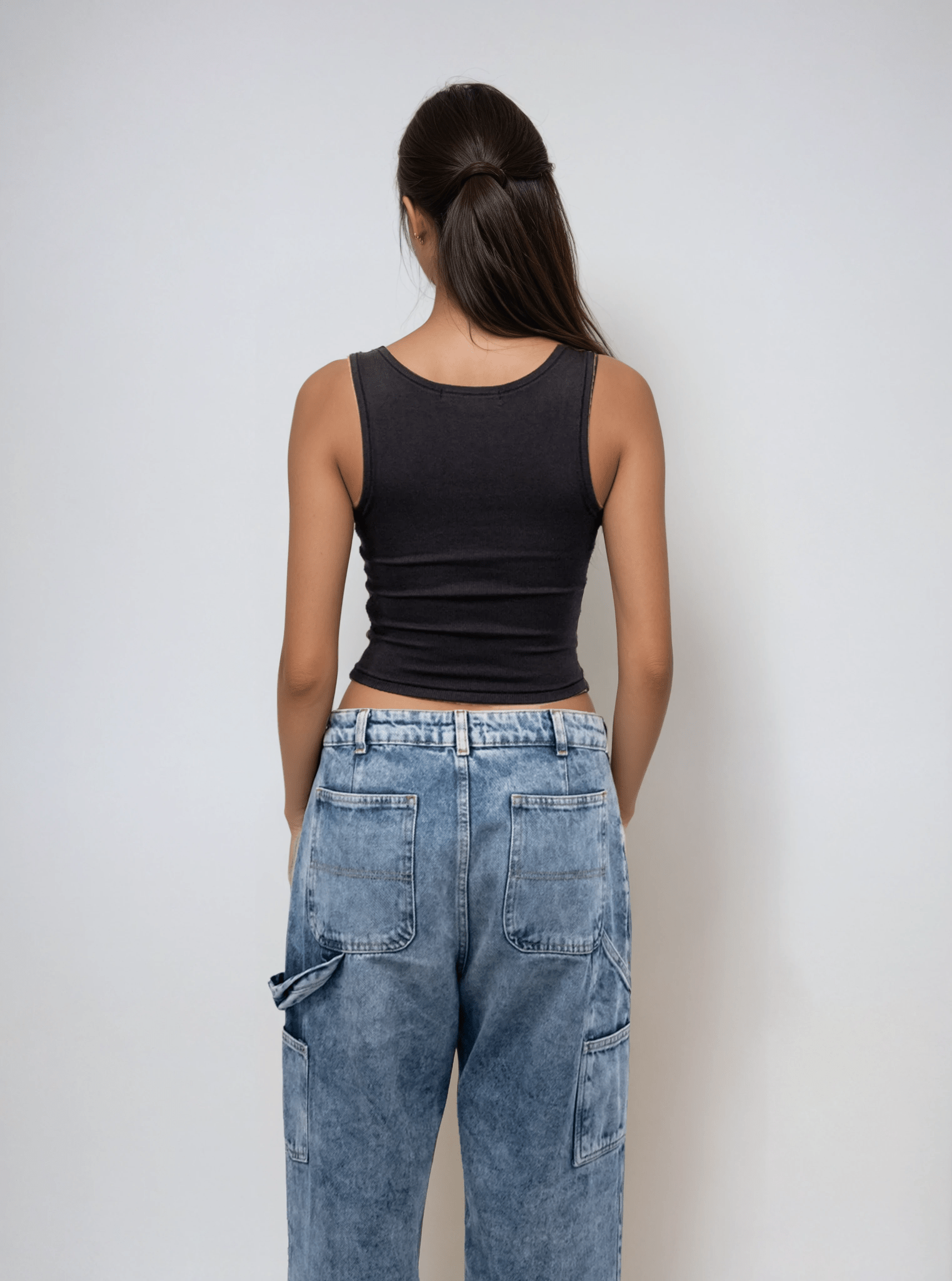 White Ribbed Scoop Neck Tank Top - Image 12