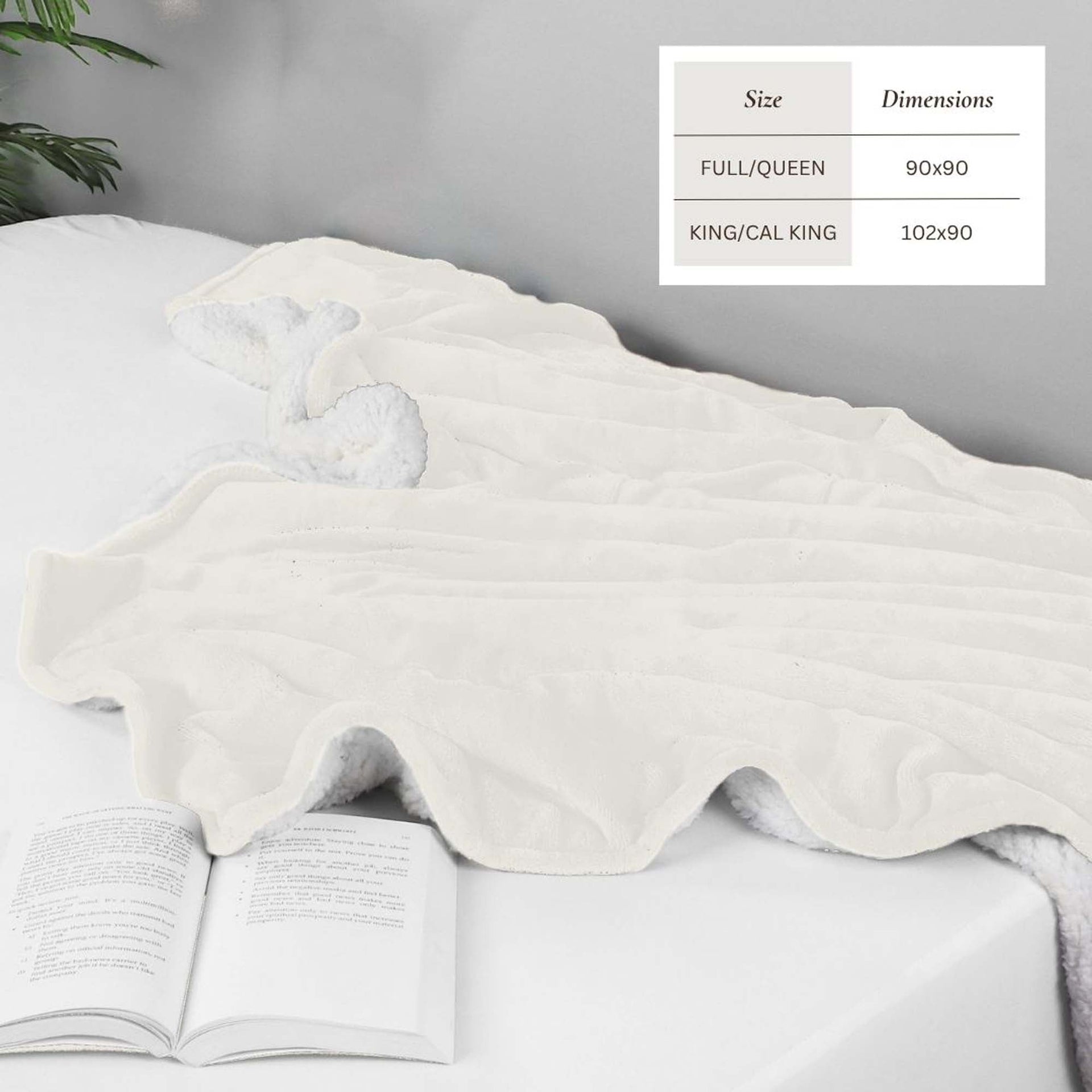 White Velvet Plush Sherpa Reversible Bed Blanket Ultra Soft - Image 8