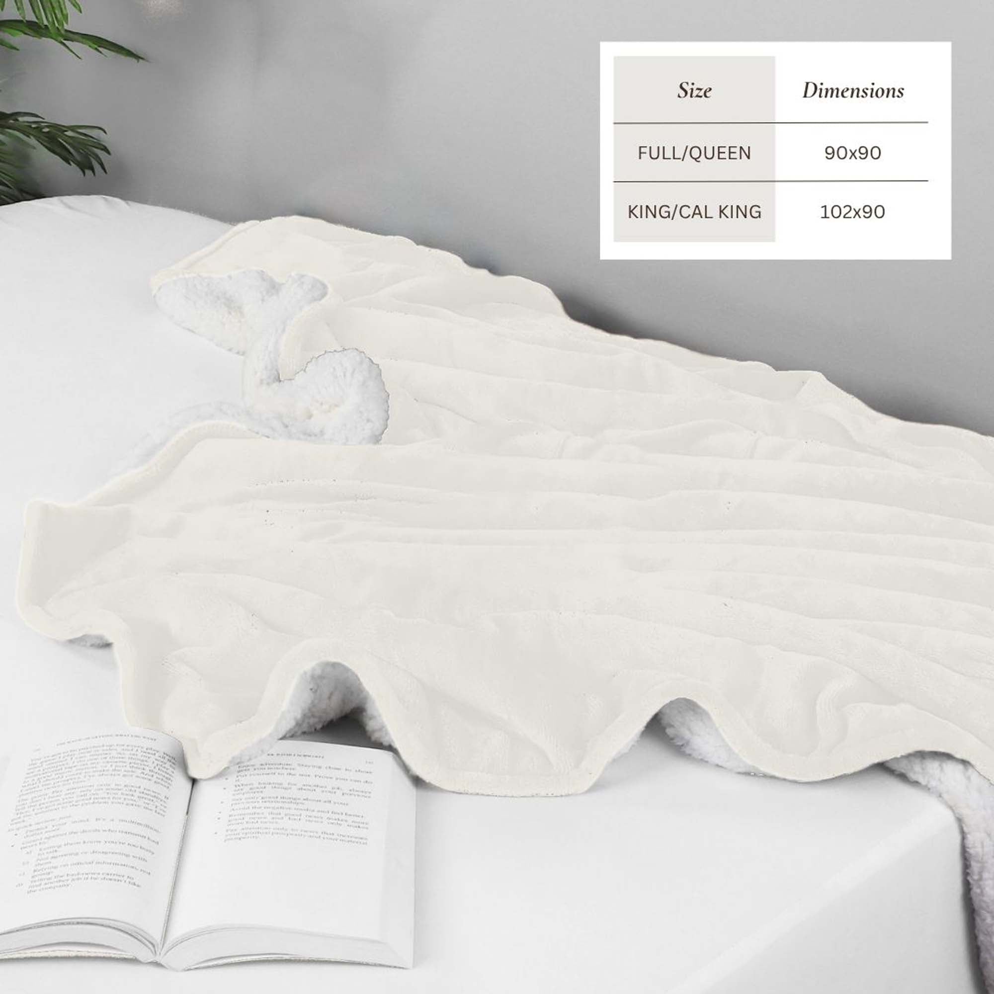 White Velvet Plush Sherpa Reversible Bed Blanket Ultra Soft - Image 8