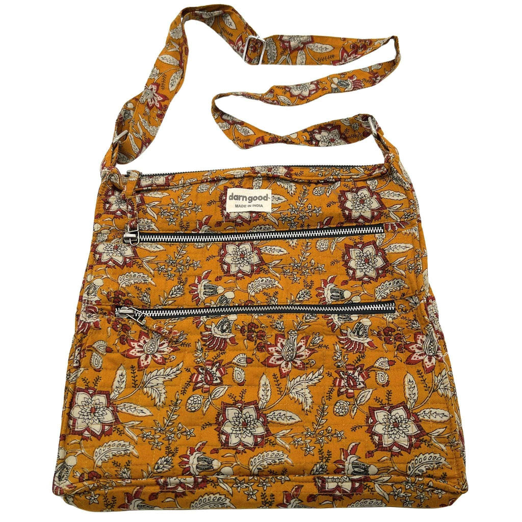 Boho Hippie Crossbody Bag in Multicolor Artisan Cotton