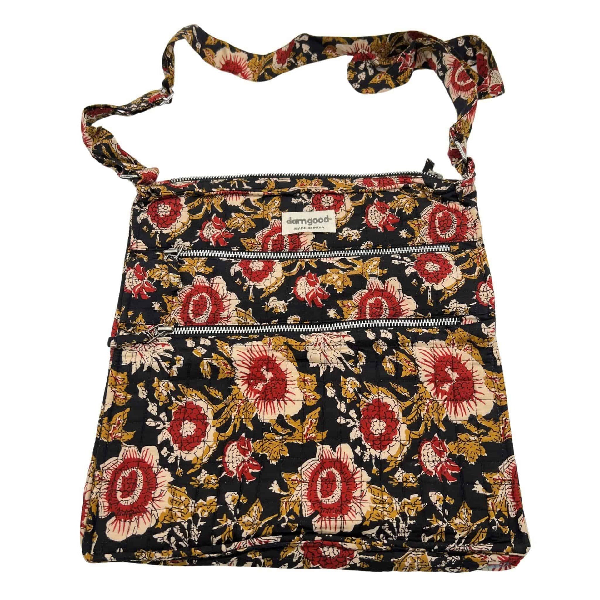Boho Hippie Crossbody Bag in Multicolor Artisan Cotton