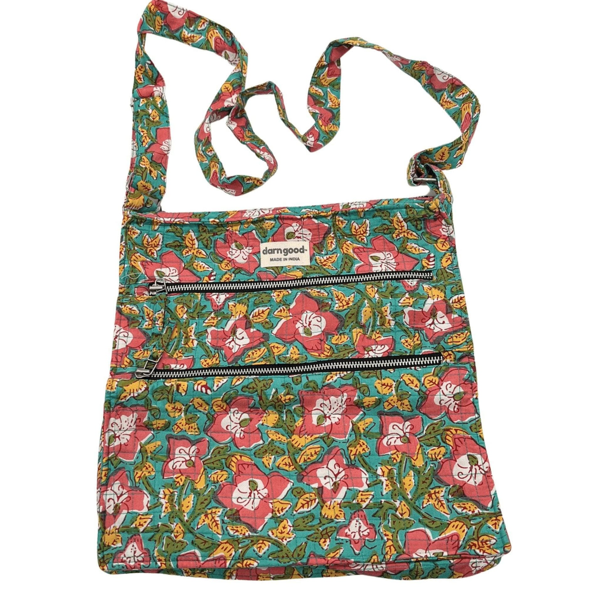 Boho Hippie Crossbody Bag in Multicolor Artisan Cotton