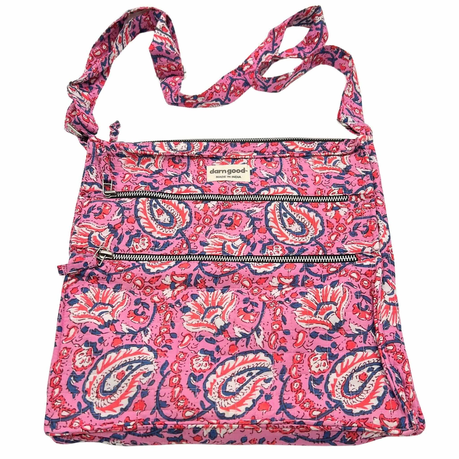 Boho Hippie Crossbody Bag in Multicolor Artisan Cotton