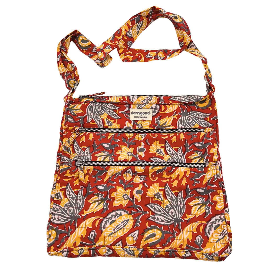Boho Hippie Crossbody Bag in Multicolor Artisan Cotton