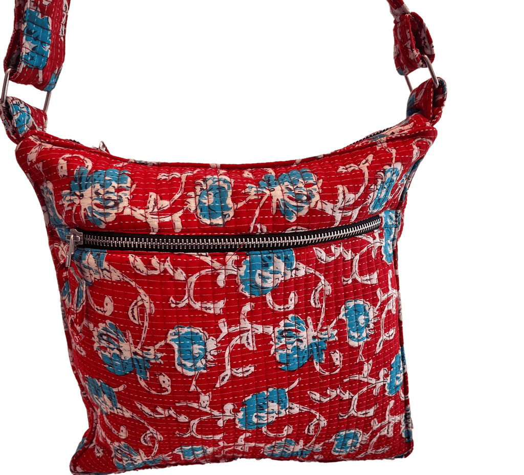 Boho Hippie Crossbody Bag in Multicolor Artisan Cotton