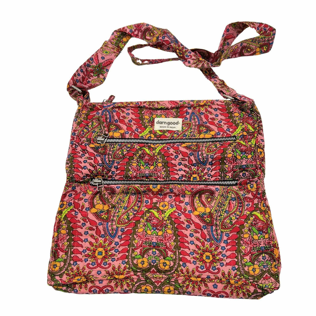 Boho Hippie Crossbody Bag in Multicolor Artisan Cotton