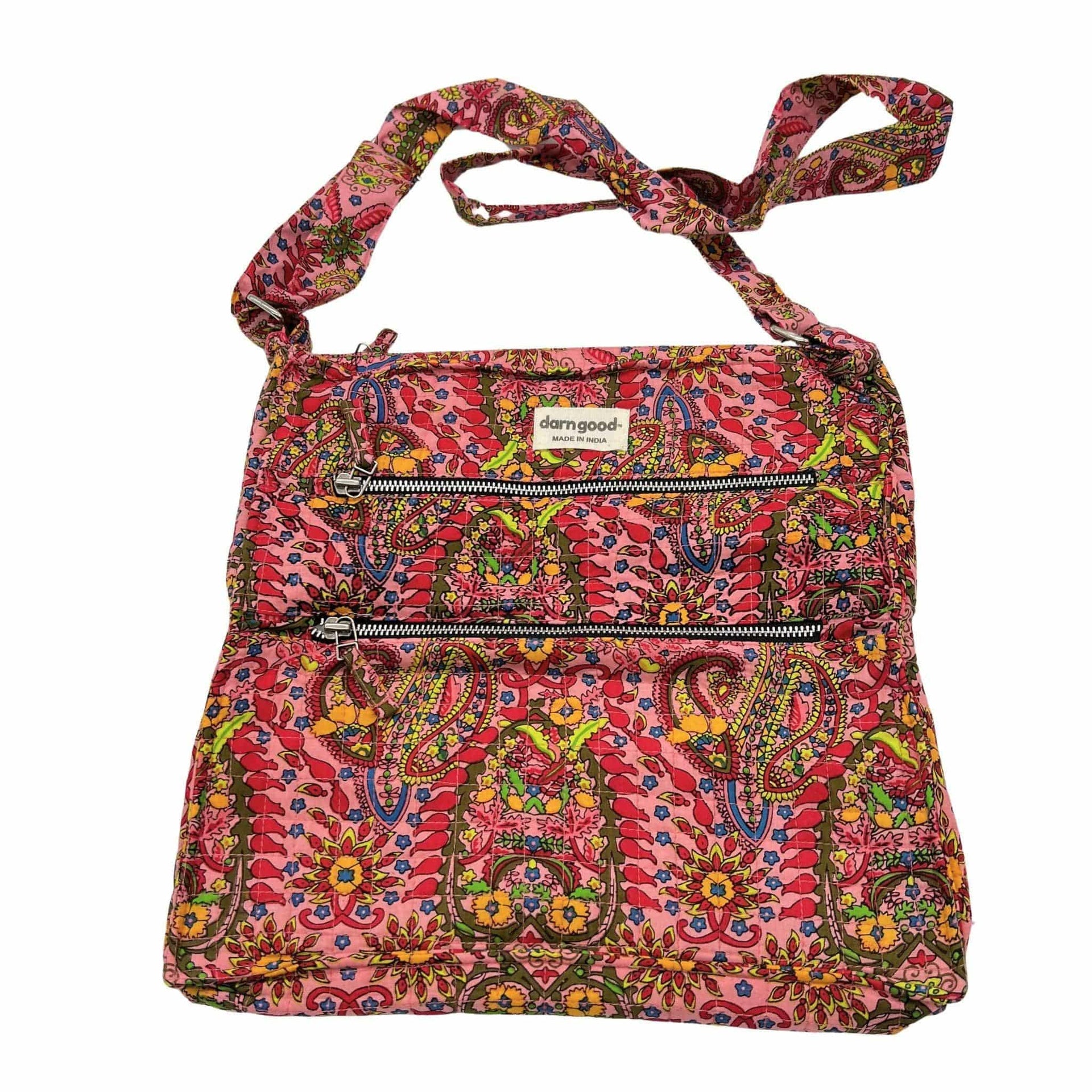 Boho Hippie Crossbody Bag in Multicolor Artisan Cotton