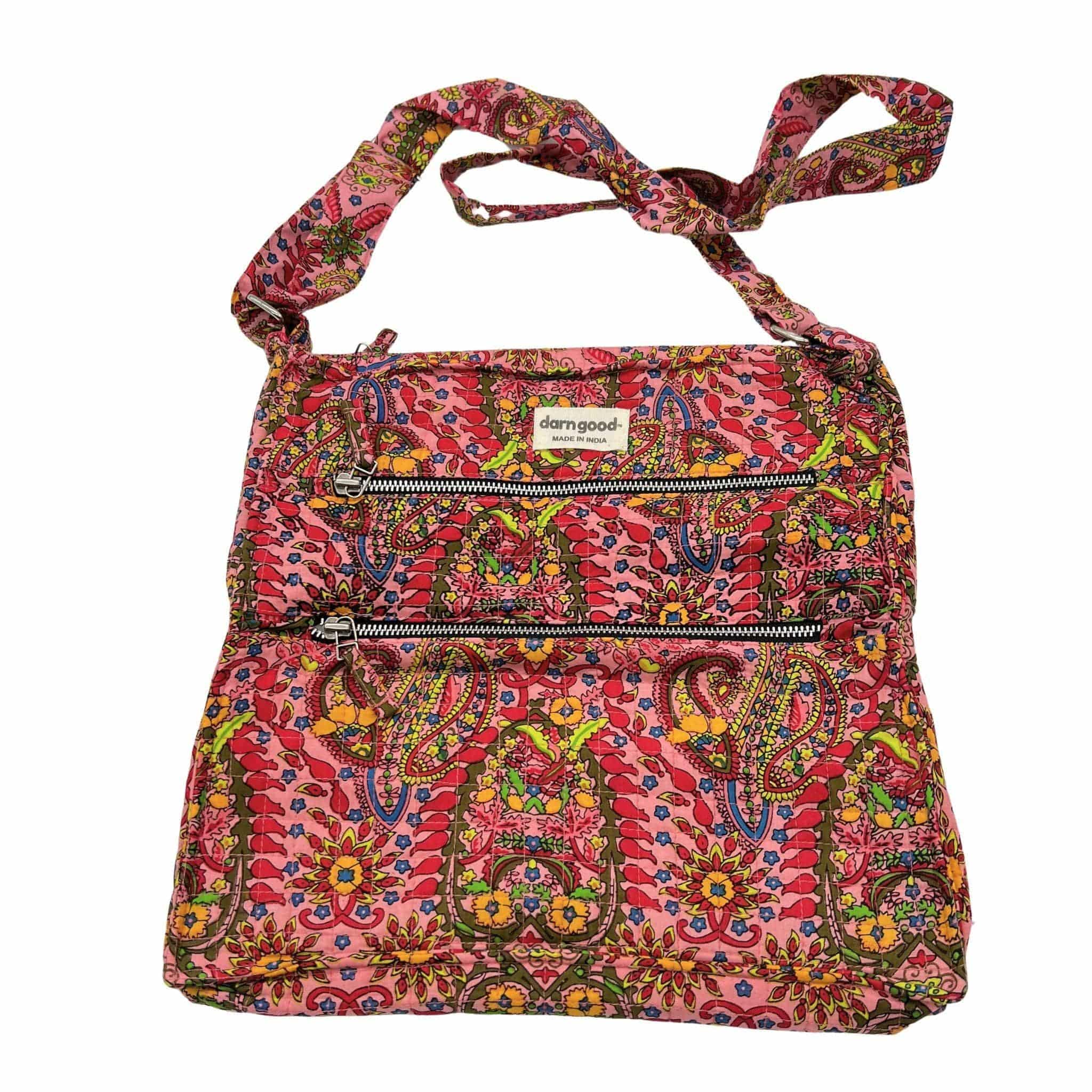 Boho Hippie Crossbody Bag in Multicolor Artisan Cotton