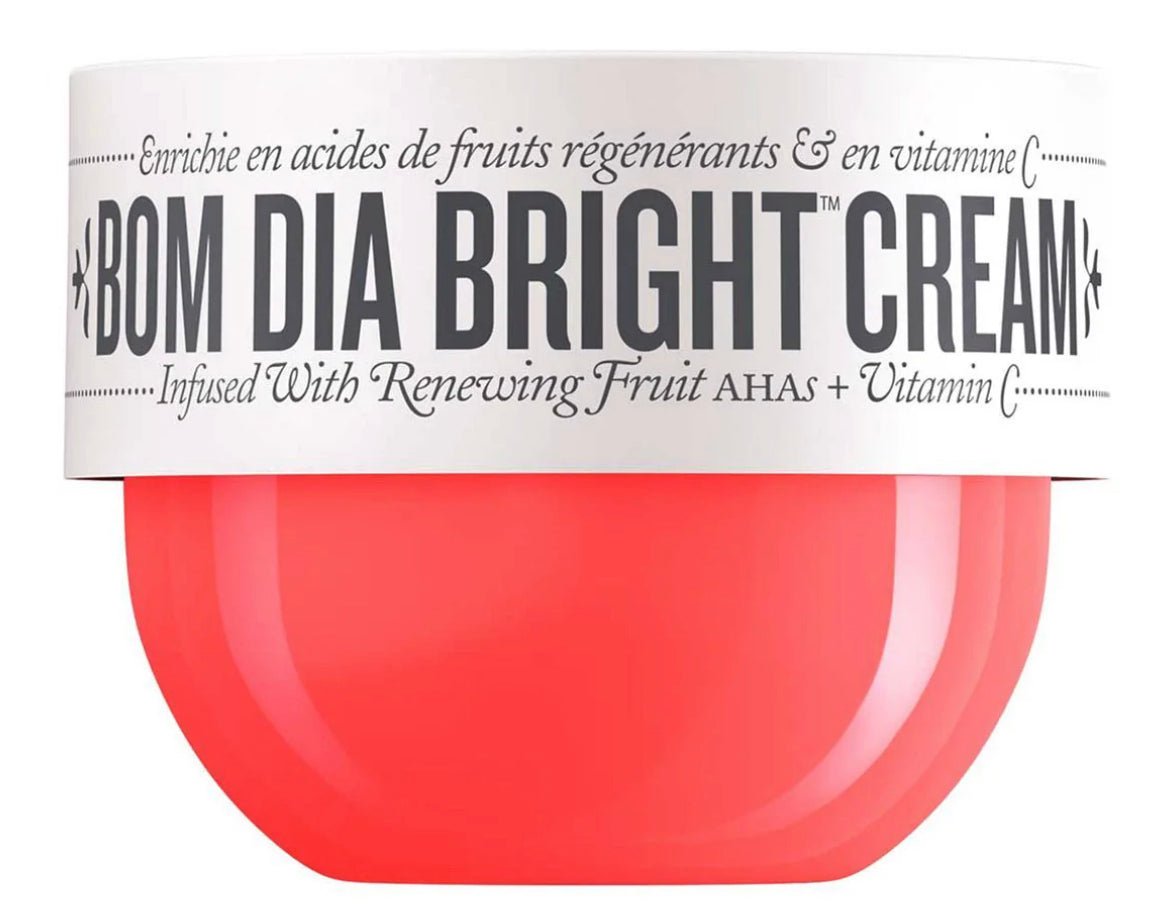 Tub of Bom Dia Bright Cream featuring Vitamin C and Fruit AHAs