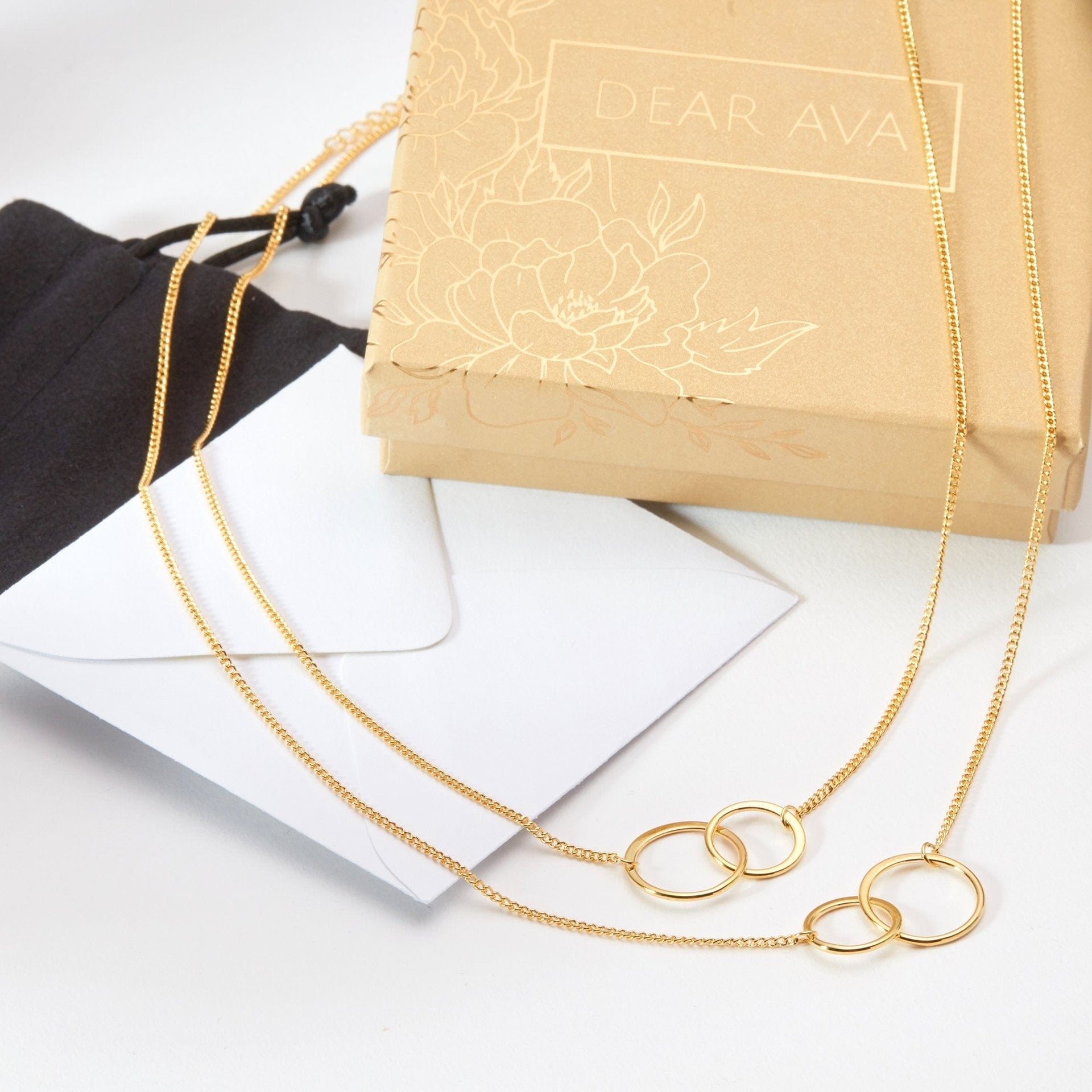 Bonus Mom Double Circles Necklace Set