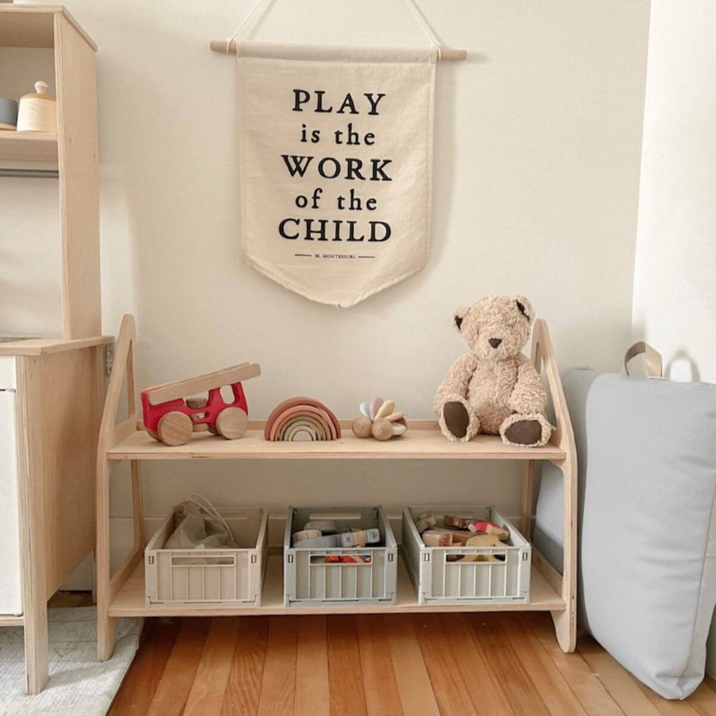 Montessori Toy Shelf for Kids - Durable Wooden Organizer