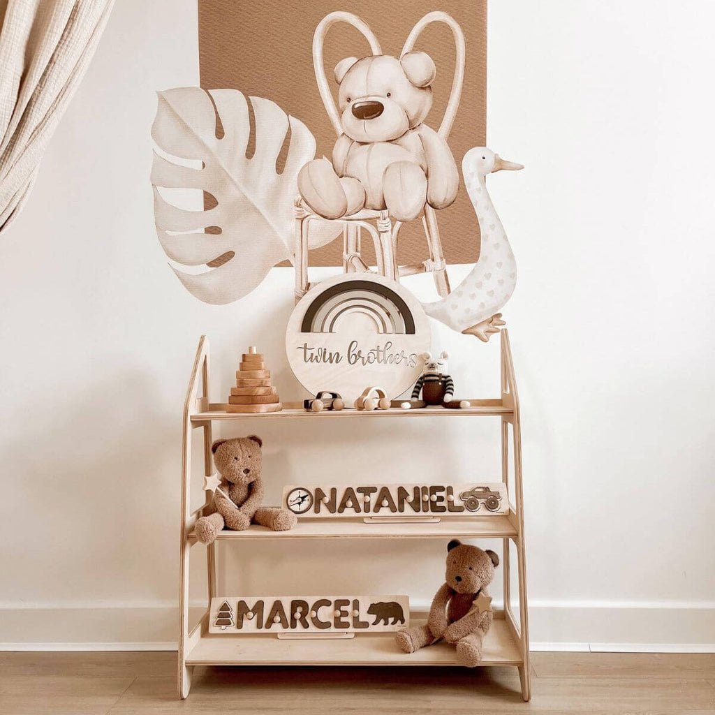 Montessori Toy Shelf for Kids - Durable Wooden Organizer