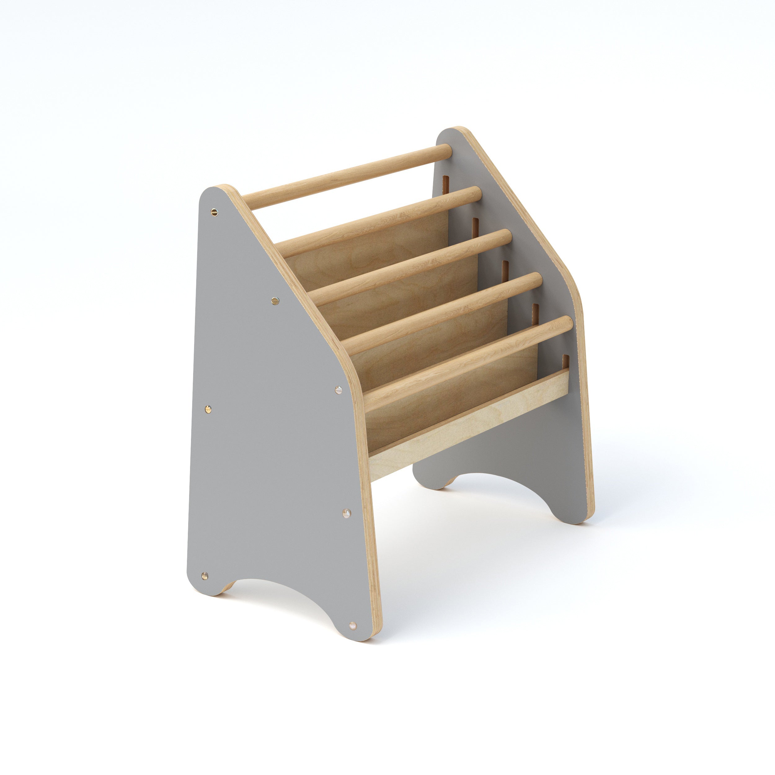 Minimalist Montessori Bookshelf for Kids – Wood, Pink or Grey