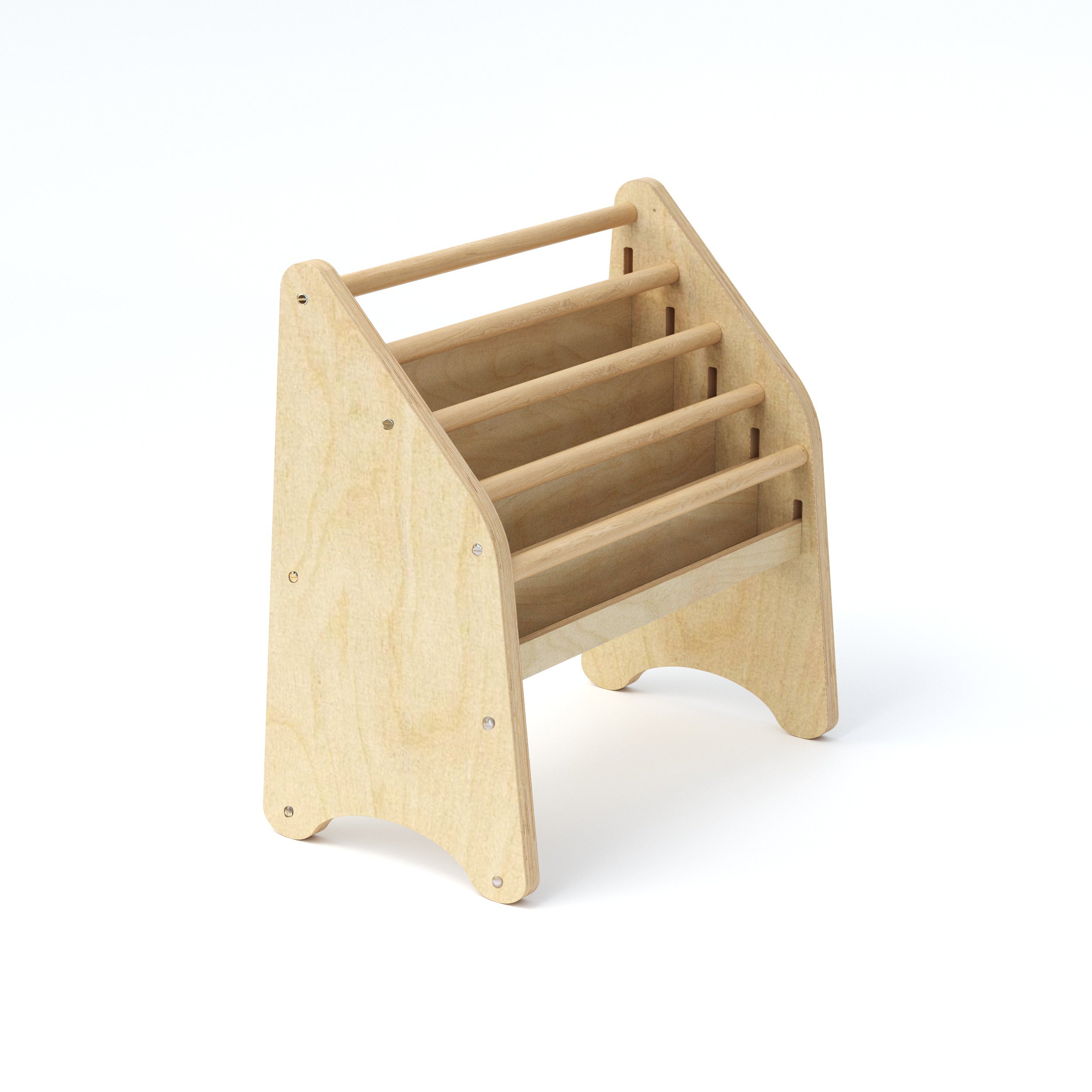 Minimalist Montessori Bookshelf for Kids – Wood, Pink or Grey