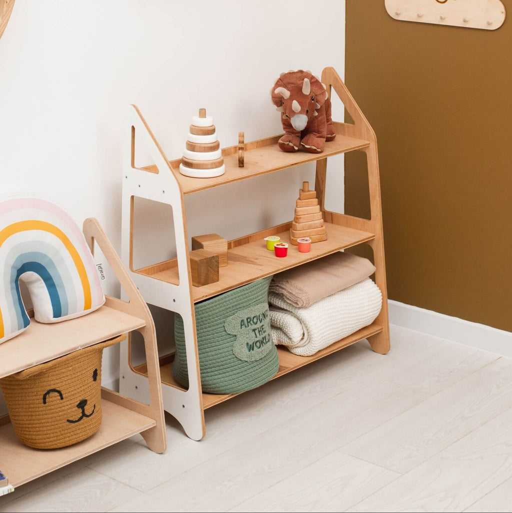 Montessori Toy Shelf for Kids - Durable Wooden Organizer