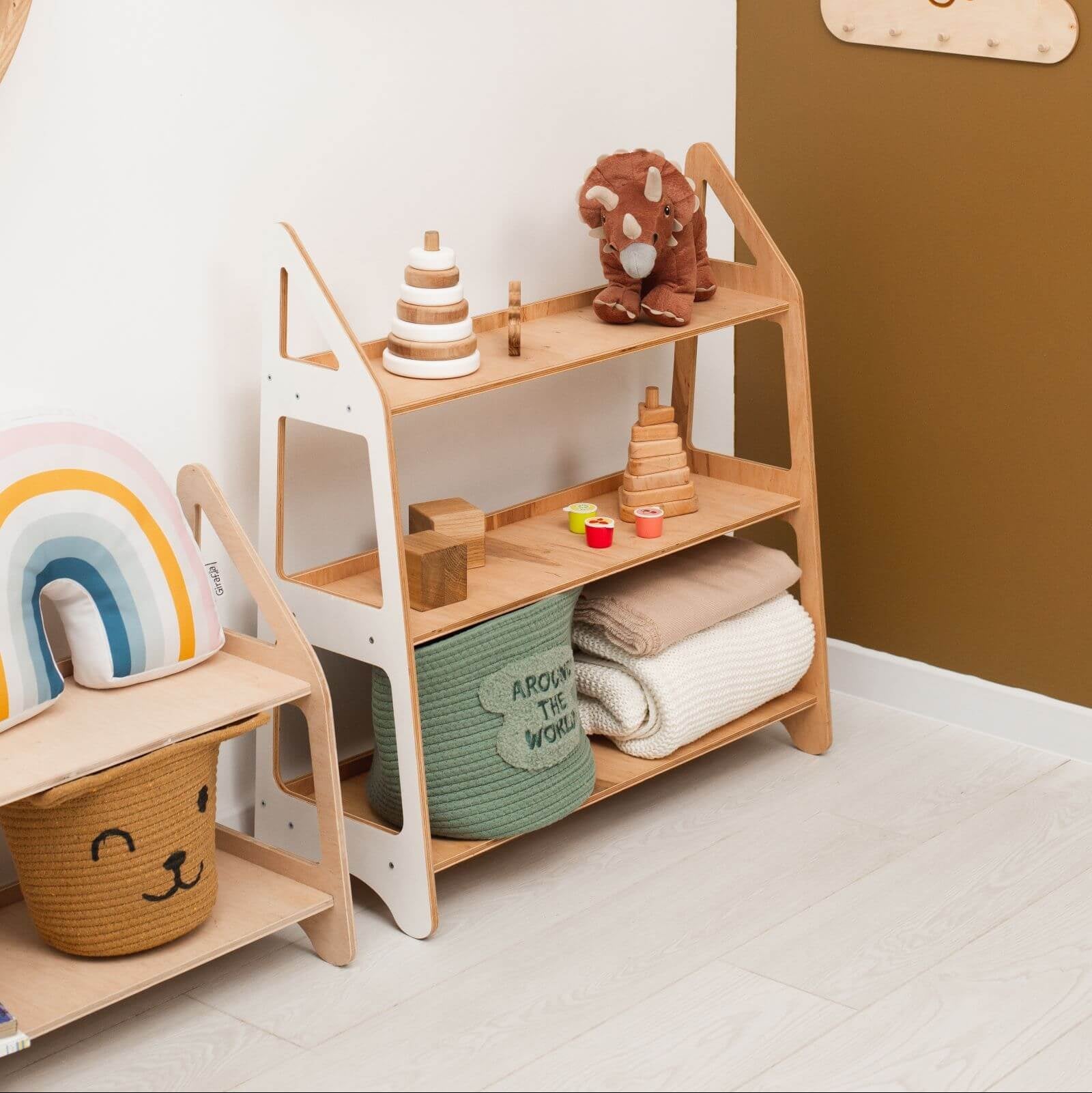Montessori Toy Shelf for Kids - Durable Wooden Organizer
